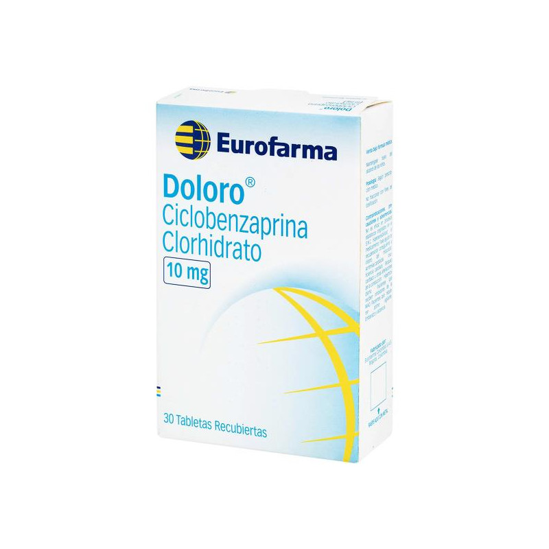 DOLORO 10 MG 30 TABLETAS CICLOBENZAPRINA