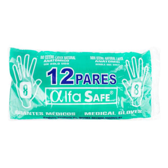 GUANTE CIRUGIA ALFA 8 12 UDS GUANTES DE CIRUGIA