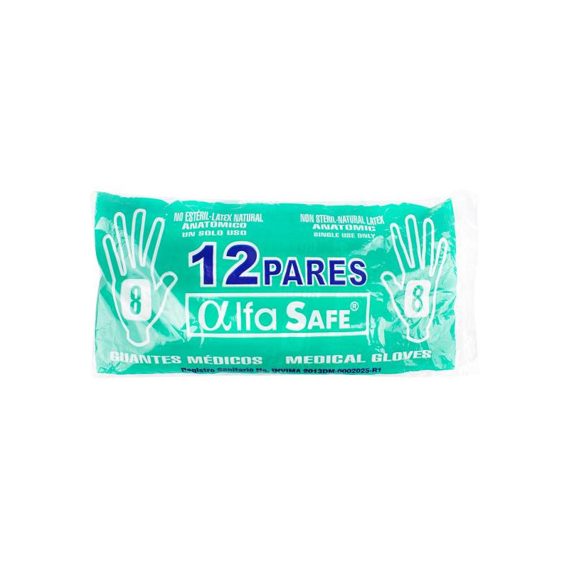 GUANTE CIRUGIA ALFA 8 12 UDS GUANTES DE CIRUGIA