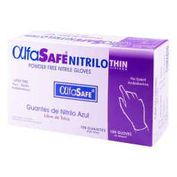GUANTE NITRILO ALFA LIV.AZUL T.M 100 UDS GUANTES DE CIRUGIA