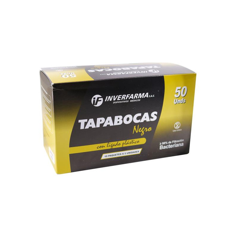 TAPABOCA NEGRO 50 UDS INVERFARMA