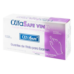 GUANTE EXAMEN VINILO ALFA T.L 100 UDS GUANTES EXAMEN