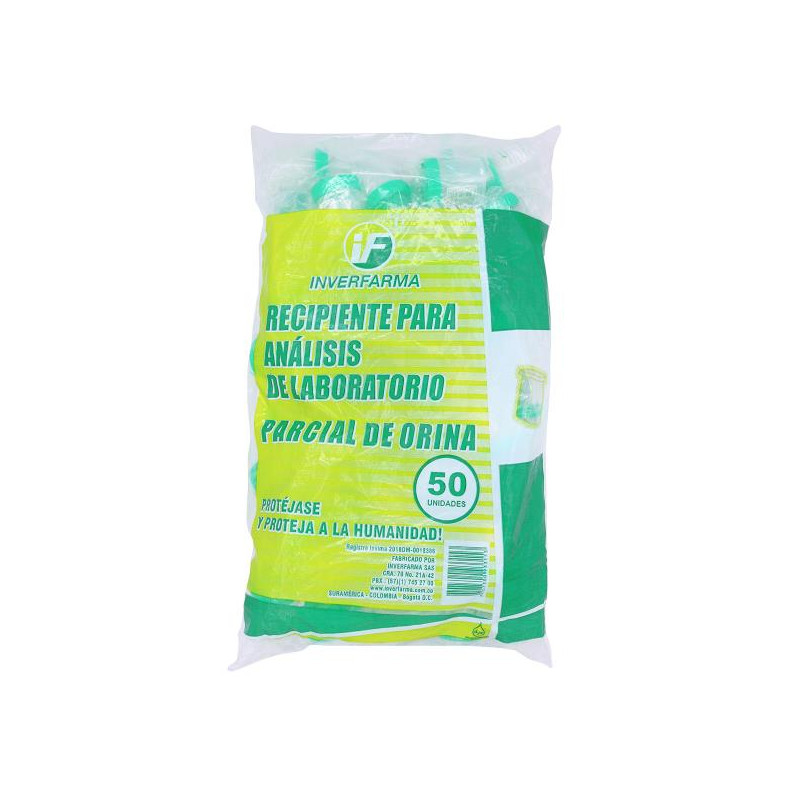 FRASCO RECOLECTOR ORINA INVERF.50 UDS EXAMEN