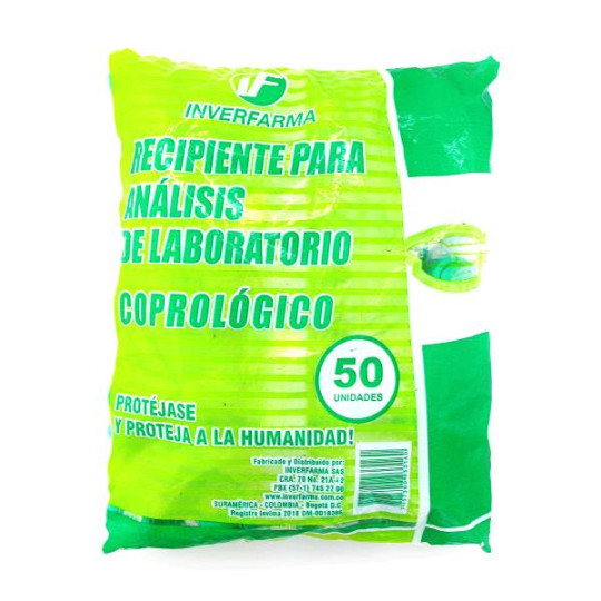 RECOLECTOR COPROLOGICA INVERFARMA 50 UDS EXAMEN