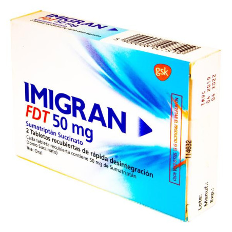 IMIGRAN FDT 50 MG 2 TABLETAS SUMATRIPTAN