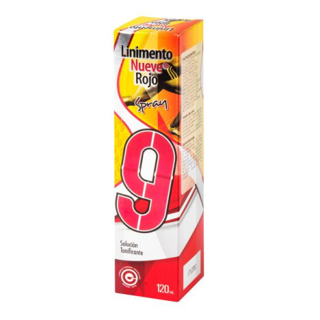 LINIMENTO 9 ROJO SPRAY 120 ML MENTOL ALCANFOR SALICI.METILO