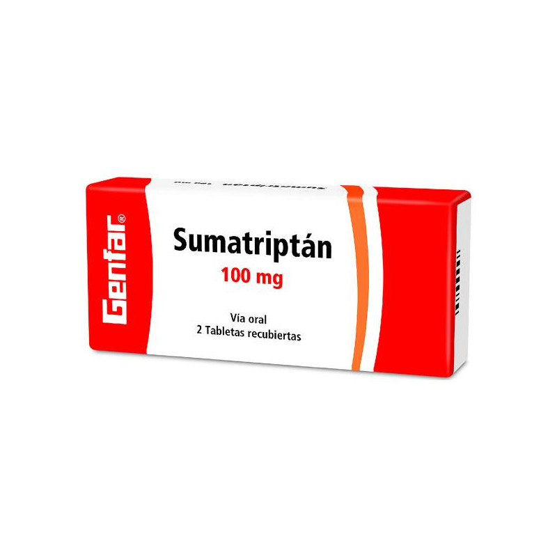SUMATRIPTAN 100 MG 2 TABLETAS GF SUMATRIPTAN