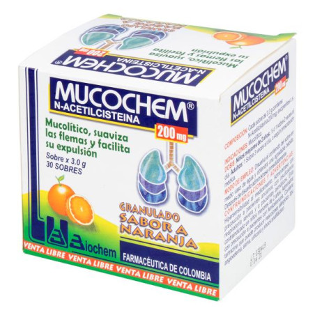 MUCOCHEM 200 MG ADULTOS 30 SOBRES ACETILCISTEINA