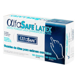 GUANTE EXAMEN ALFA LATEX 100 UDS XS GUANTES DE CIRUGIA