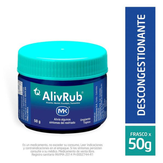 ALIVRUB POTE 50 GR MK SALICILATO DE METILO-MENTOL-ALCANFOR 