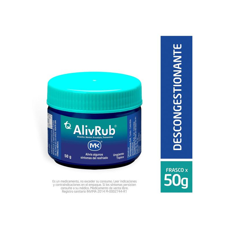ALIVRUB POTE 50 GR MK SALICILATO DE METILO-MENTOL-ALCANFOR 