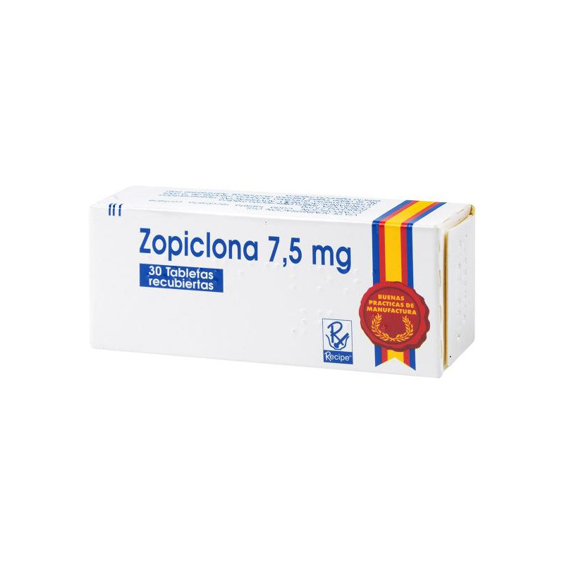 ZOPICLONA 7.5 MG 30 TABLETAS RC ZOPICLONE ZOPICLONA 7.5 MG 30 TABLETAS RC ZOPICLONE