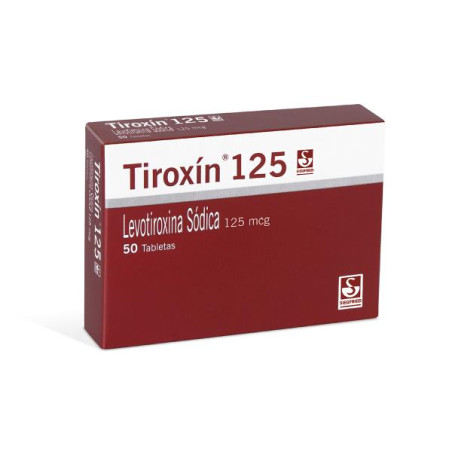 TIROXIN 125 MG 50 TABLETAS(PB) LEVOTIROXINA SODICA