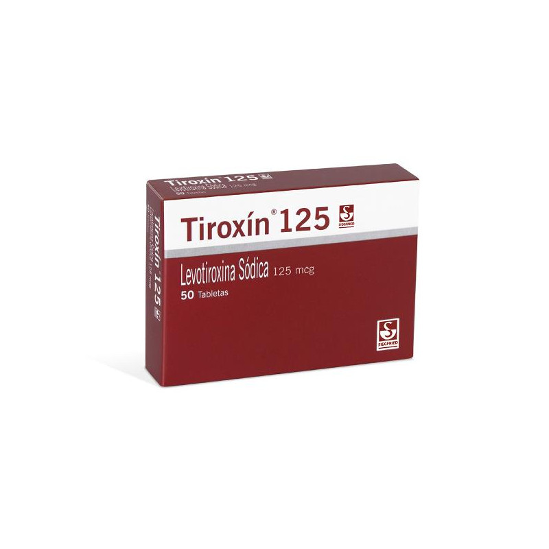 TIROXIN 125 MG 50 TABLETAS(PB) LEVOTIROXINA SODICA TIROXIN 125 MG 50 TABLETAS(PB) LEVOTIROXINA SODICA