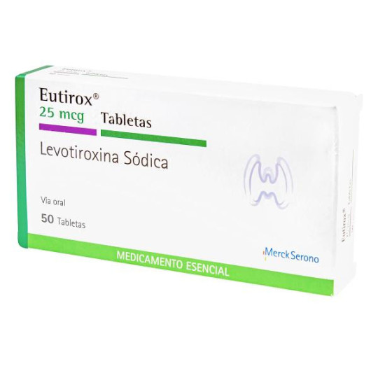 EUTIROX 25 MCG 50 TABLETAS LEVOTIROXINA SODICA EUTIROX 25 MCG 50 TABLETAS LEVOTIROXINA SODICA