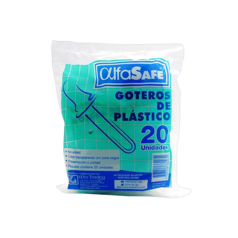 GOTERO PLASTICO ALFA BOLSA 20 UDS GOTEROS