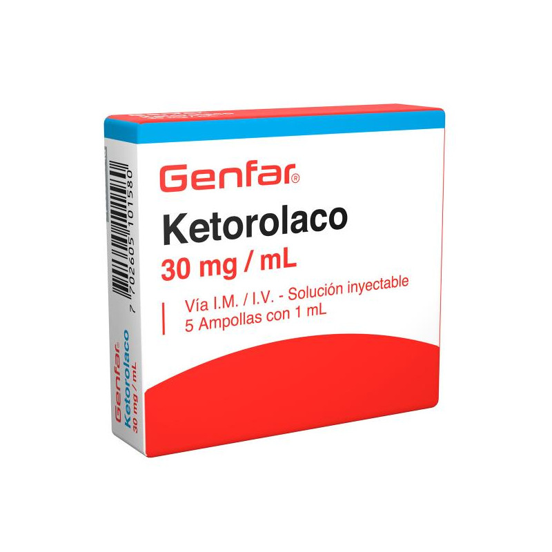 KETOROLACO INYECTABLE 30MG/M 5AMP. GF 