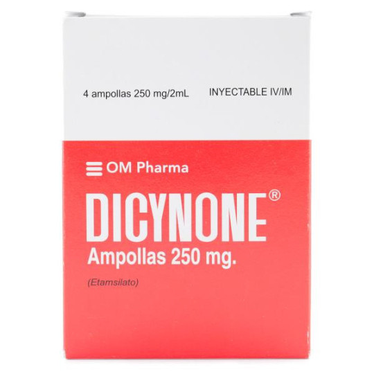 DICYNONE 250 MG 2 ML 4 AMPOLLAS DIETILAMONIO-ETAMSILATO
