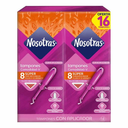 TAMPON NOSOTRAS APLICADOR SUPER 16 UNDS 