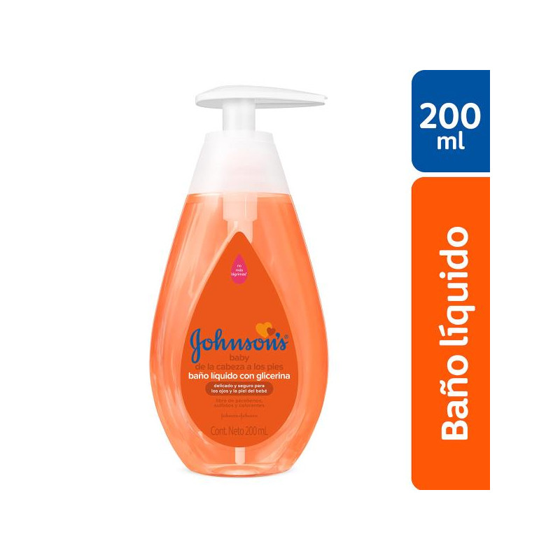 BANO JJ BABY DE LOS PIES A CABEZA 200 ML BANO LIQUIDO