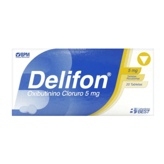 DELIFON 5 MILIGRAMOS 20 TABLETAS OXIBUTININA