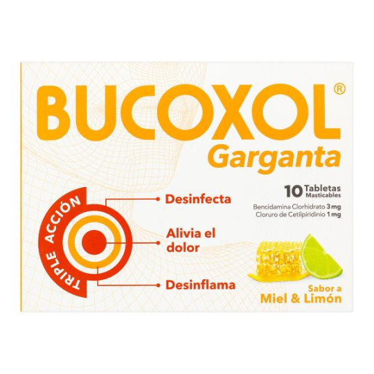 BUCOXOL TRIPLE ACCION MIEL LIMON 10 TBS BENCIDAMINA BUCOXOL TRIPLE ACCION MIEL LIMON 10 TBS BENCIDAMINA