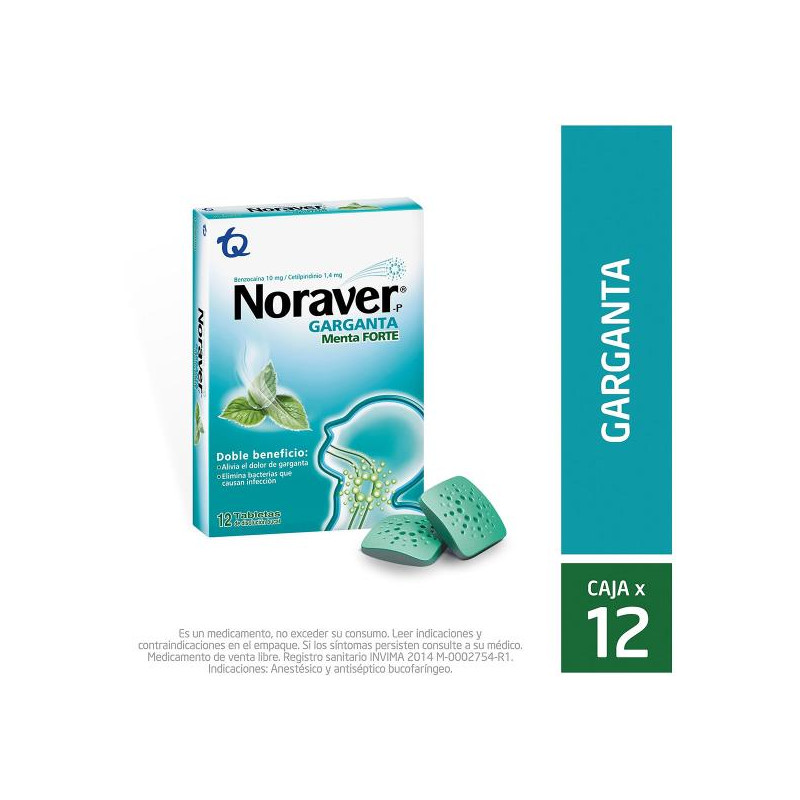 NORAVER MENTA / FORTE 12 PASTILLAS FENOL