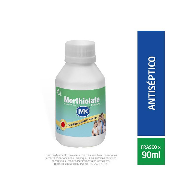 MERTHIOLATE INCOLORO TECNOQUIMICAS 90 ML TIMEROSAL