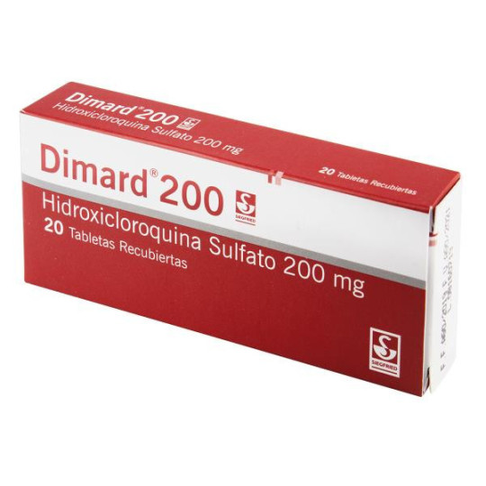 DIMARD 200 MG 20 TABLETAS (DA)(A)(PB) HIDROXICLOROQUINA DIMARD 200 MG 20 TABLETAS (DA)(A)(PB) HIDROXICLOROQUINA
