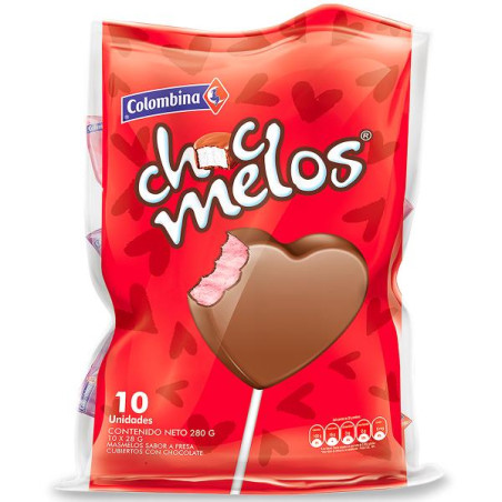 CHOCMELOS CORAZON 10 UNIDADES 