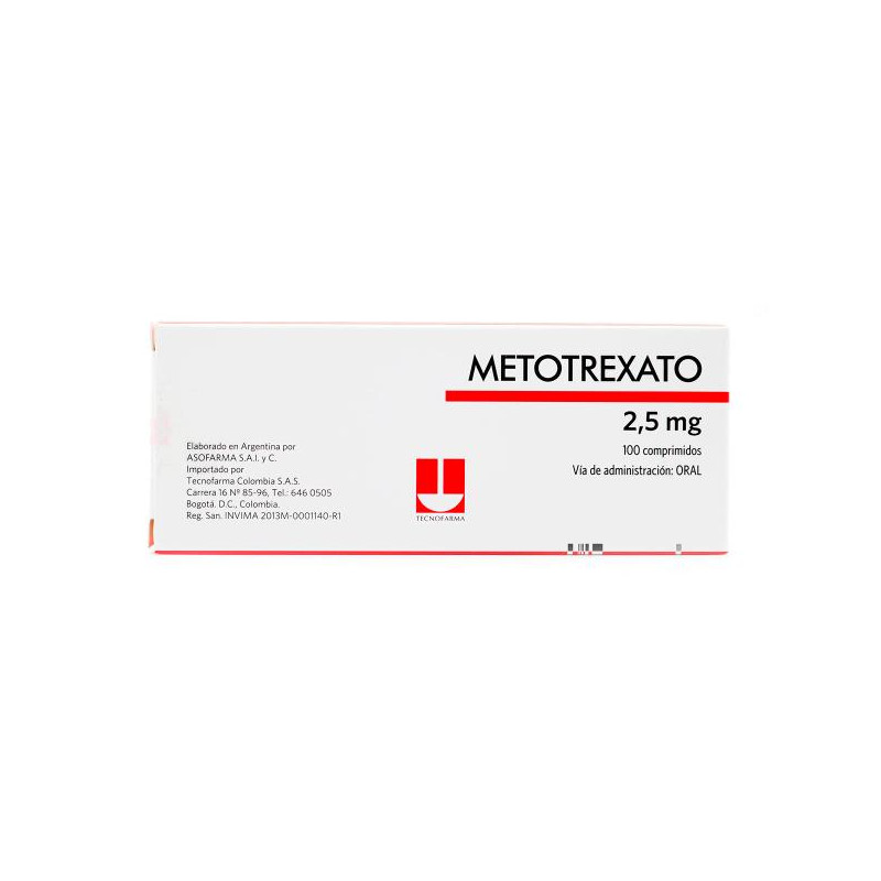 METOTREXATO 2.5 MG 100 TABLETAS (A) METOTREXATO METOTREXATO 2.5 MG 100 TABLETAS (A) METOTREXATO