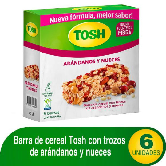BARRA CEREAL TOSH ARAN.Y NUEC 23G 6 UDS 