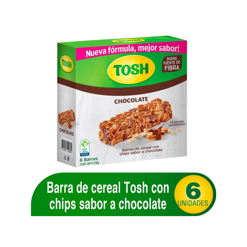 BARRA CEREAL TOSH CHOCOLATE 23G 6 UDS 