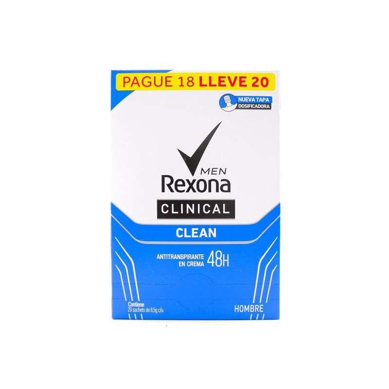 DTE.REXONA CLINICAL 8.5GR M.PACK 20SBS H 