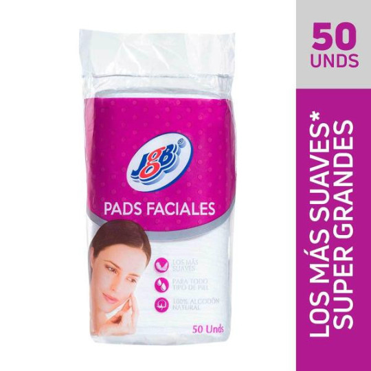 PADS FACIALES JGB ALGODON 50 UND 
