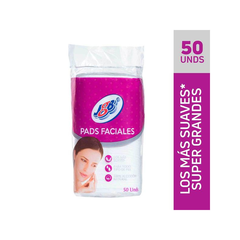PADS FACIALES JGB ALGODON 50 UND 