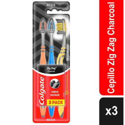 3 CEP.DENTAL COLGATE ZIG ZAG CHARCOAL 