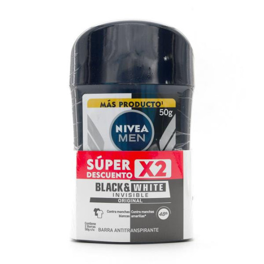 2 DTE NIVEA BARRA BLACK WHITE H.50GR S.O 2 DTE NIVEA BARRA BLACK WHITE H.50GR S.O