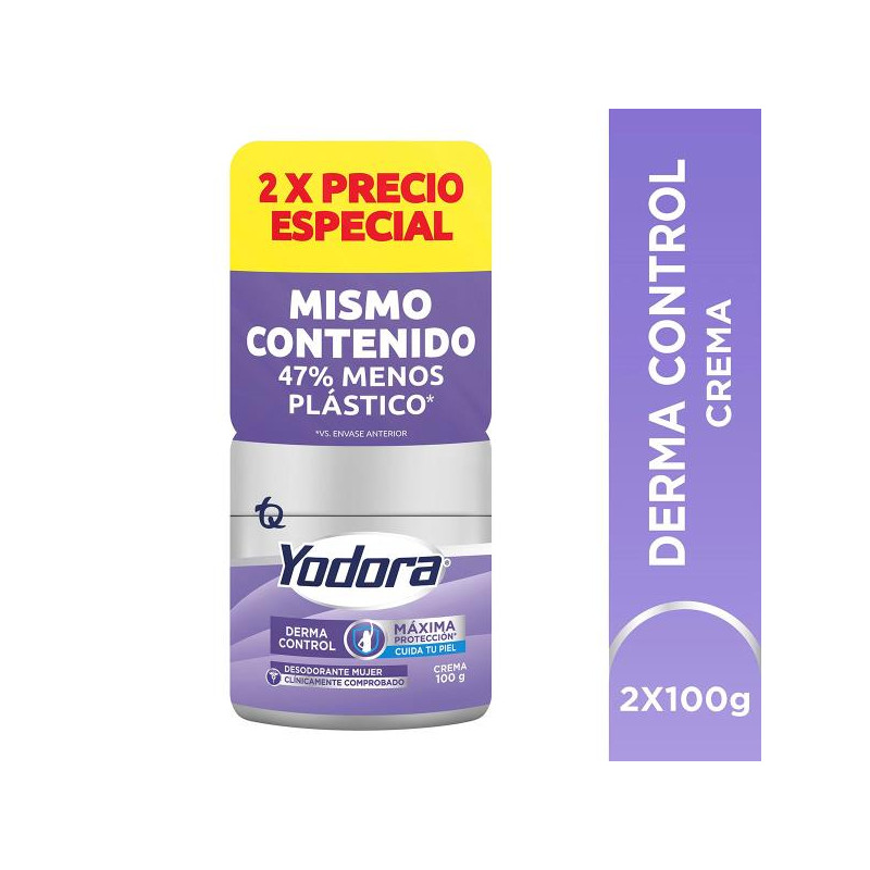 DTE YODORA CR.ATP DERMA CONTROL 2 X 100 GR P.E
