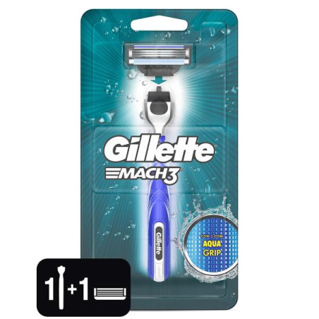 MAQ.AFEITAR GILLETTE MACH 3 AQUA GRIP 