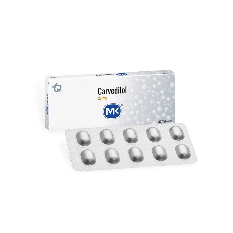 CARVEDILOL 25 MG 30 TABLETAS MK(M)29640