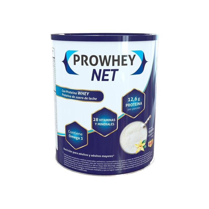 PROWHEY NET VAINILLA 434 GR PROTEINAS Y CARBOHIDRATOS