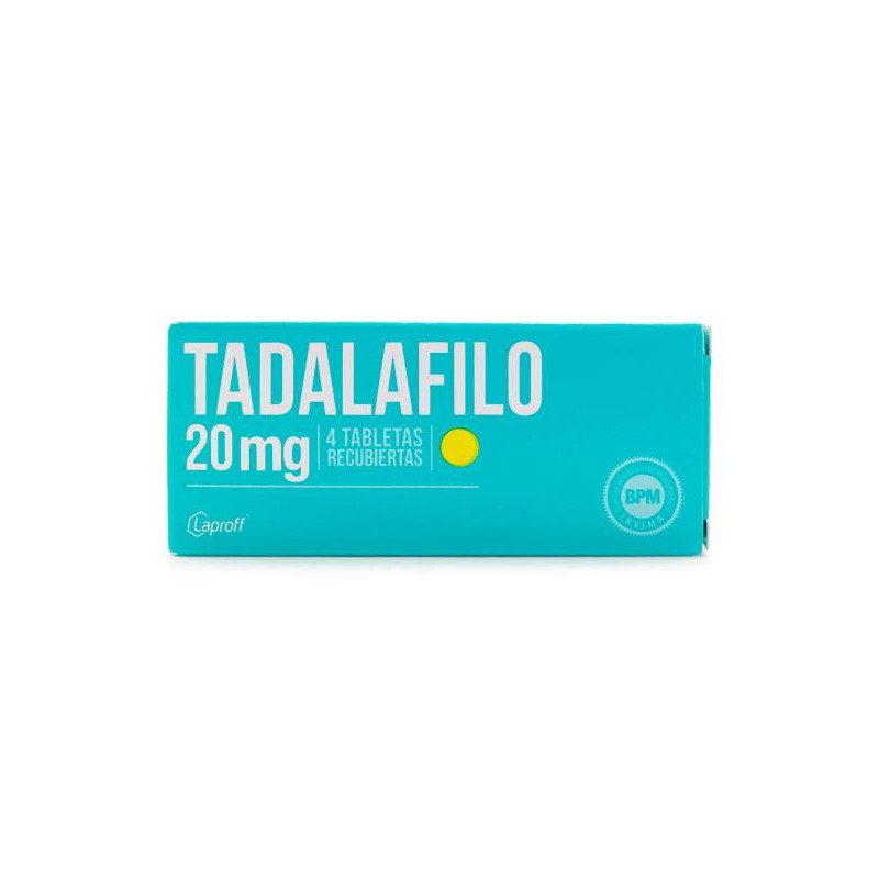 TADALAFILO 20 MG 4 TABLETAS LP 