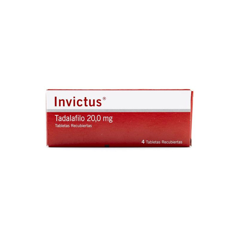 INVICTUS TADALAFILO 20 MG 4 TAB RECUB