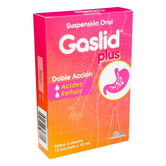 GASLID PLUS SUSP CAJA X 12 SAC (PUMCV) ALGINATO-BICARBONAT
