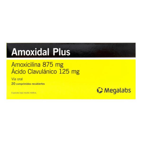 AMOXIDAL PLUS 20 TABLETAS REC. AMOXICILINA ACIDO CLAVULANICO AMOXIDAL PLUS 20 TABLETAS REC. AMOXICILINA ACIDO CLAVULANICO
