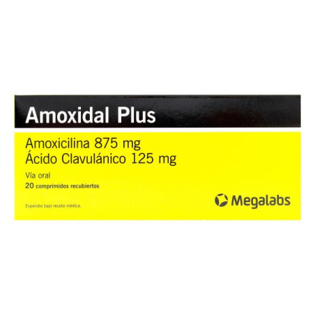 AMOXIDAL PLUS 20 TABLETAS REC. AMOXICILINA ACIDO CLAVULANICO