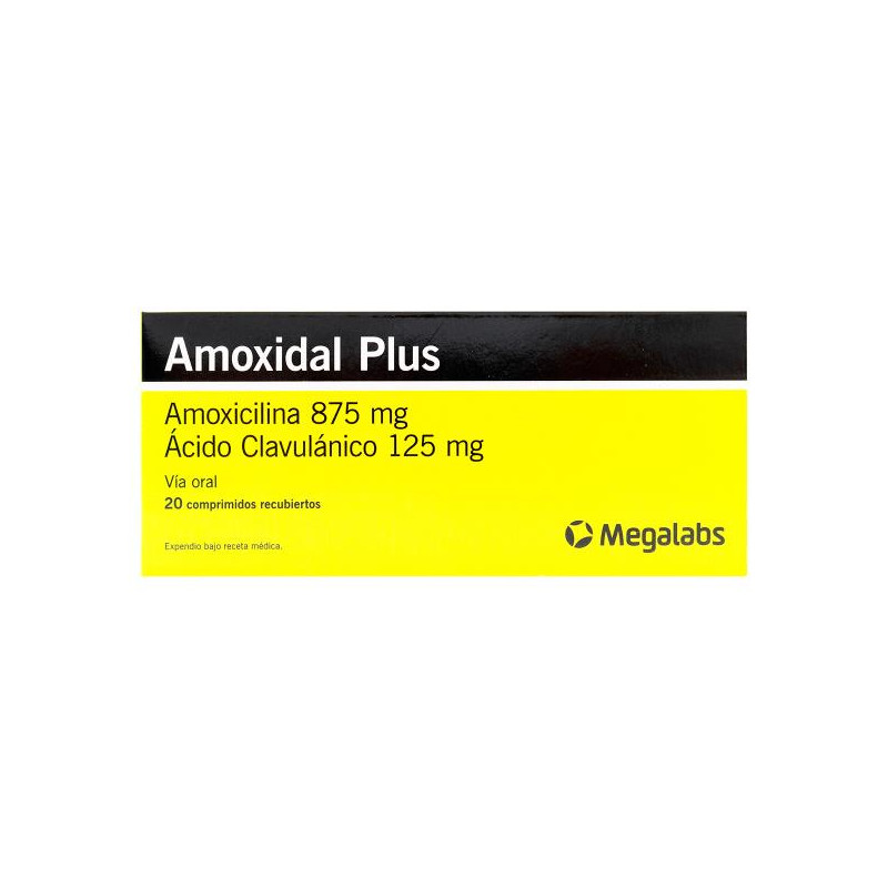 AMOXIDAL PLUS 20 TABLETAS REC. AMOXICILINA ACIDO CLAVULANICO AMOXIDAL PLUS 20 TABLETAS REC. AMOXICILINA ACIDO CLAVULANICO