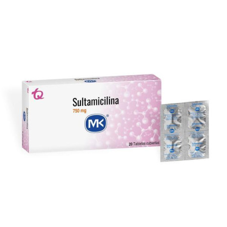 SULTAMICILINA MK 750MG 20 TBS