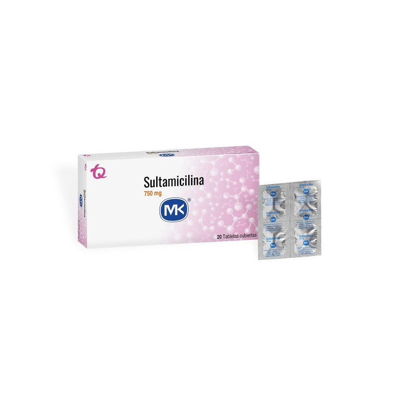SULTAMICILINA MK 750MG 20 TBS